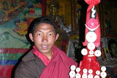 20 Rongbuk Monastery Monk Holding a Butter Sculpture